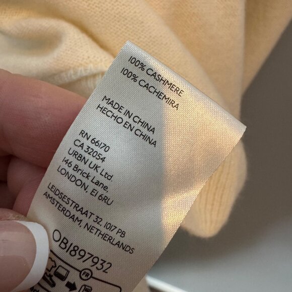 FREE PEOPLE ottoman cashmere sweater in whey combo size S - Picture 6 of 8